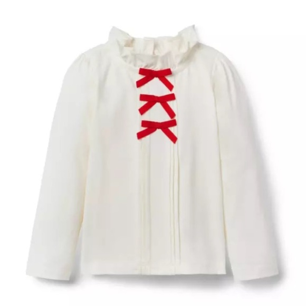 NWT Janie and Jack Ruffle Collar Bow Top, size 3